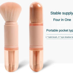4 in 1Mini Makeup Brushes Set Telescopic Portable Travel Makeup Brushes Set Eyeshadow Loose Powder Beauty Makeup Tools