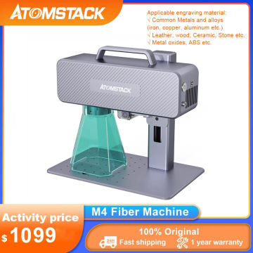 ATOMSTACK M4 Fiber Laser Marking Machine Mini Industrial High-Precision Desktop Metal Engraver 2 IN 1 Portable Engraving Machine