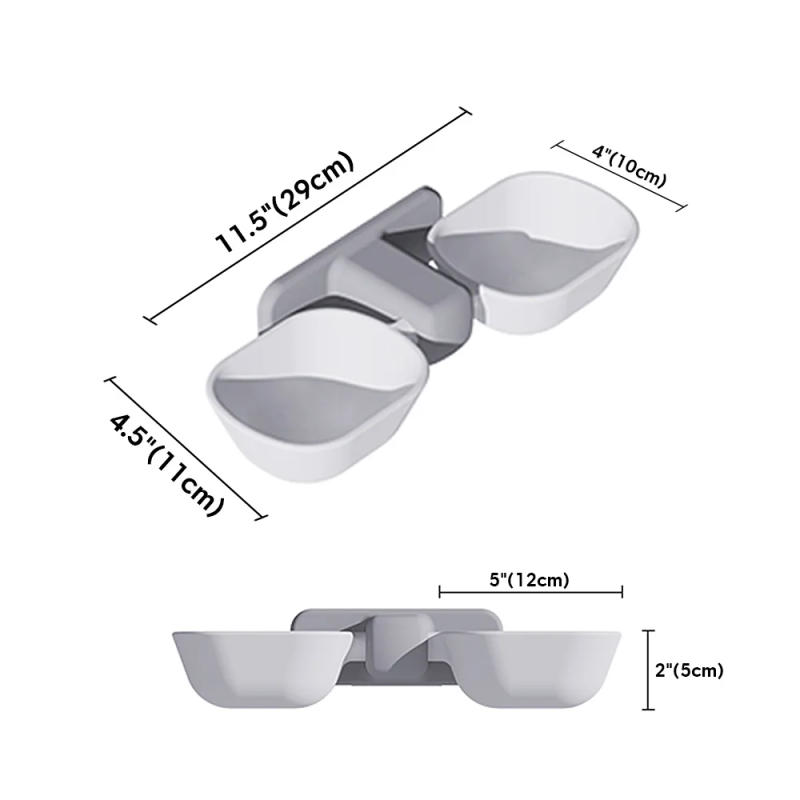 Description Picture 2 of itemNew Pet Cat Feeding Bowl Wall-mounted Cat Dog Hanging Bowls Durable Dual-purpose Adjustable Height Small Pet Feeder Water Bowl