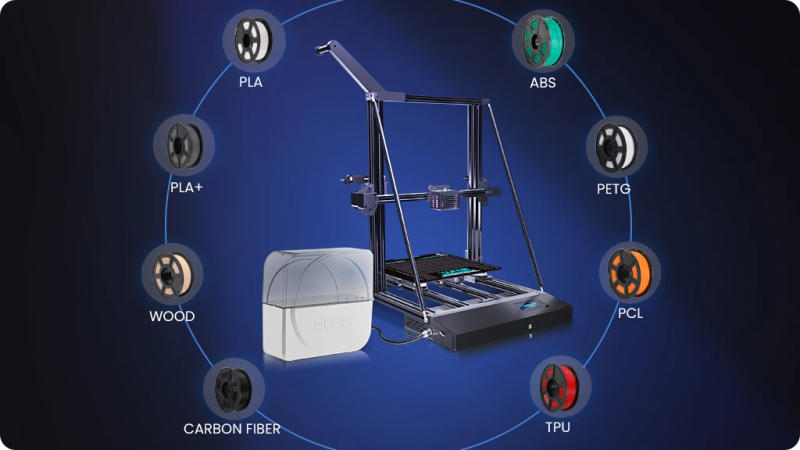 Description Picture 6 of itemSUNLU S9 Plus 3D Printer With Intelligent Controlling of Fila-Drying Box Stop-Printing Resume Magnetic Build Plate Silent Print