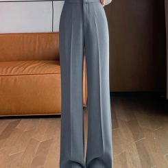 Jielur Pure Color Simple Flare Pants Casual Streetwear High Waist Fashion Fake Pocket Slim Female Suit Pants Basic Office Lady