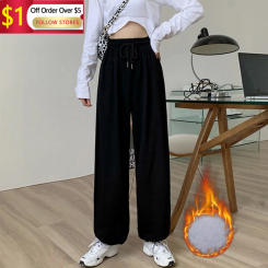 NIBESSER Casual Baggy Sweatpants Women Korean Harajuku Oversize Wide Leg Cargo Pants Techwear Jogger Hip Hop Streetwear Trousers