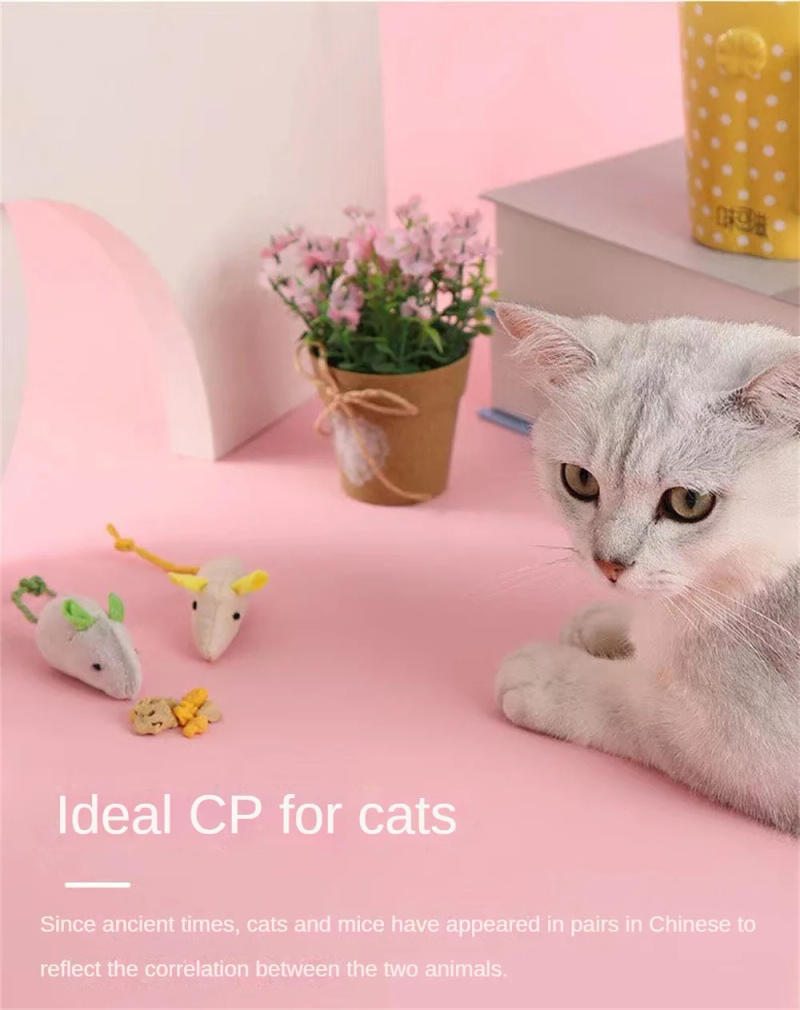 Description Picture 4 of itemPet Toy Catnip Mice Cats Toys Fun Plush Mouse Cat Toy For Kitten Colorful Cute Plush Interactive False Mouse Pet Cat Accessories