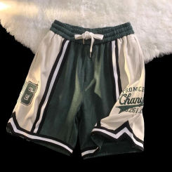 MEXZT 4Xl Hip Hop Casual Shorts Women American Retro Sports Pants Couple Streetwear Embroidery Basketball Loose Short Pants New
