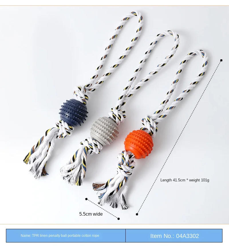 Description Picture 4 of itemKnotted Cotton Rope Dog Toys Wholesale Leather Amoy Portable Explosions Dog Teeth Cleaning Pet Toys