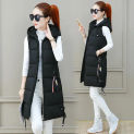 Women's Sleeveless Vest Long Down Jacket Solid Korea Hooded Padded Vests Loose Females 2023 Ladies Fashion Casual Winter Coat