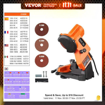 VEVOR Electric Chainsaw Sharpener 140W Saw Blade Sharpener 5700RPM Professional Bench Chain Sharpening Tool with Grinding Wheels