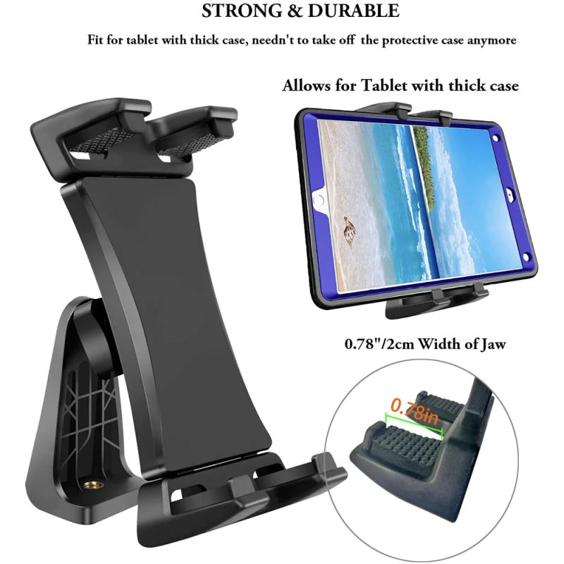 Description Picture 3 of itemPortable 2In1 Rotatable Soporte Tablet Stand 360° Rotation Holder Clip Adjustable Mount For iPad Pro 12.9 Mini Xiaomi Huawei Pad