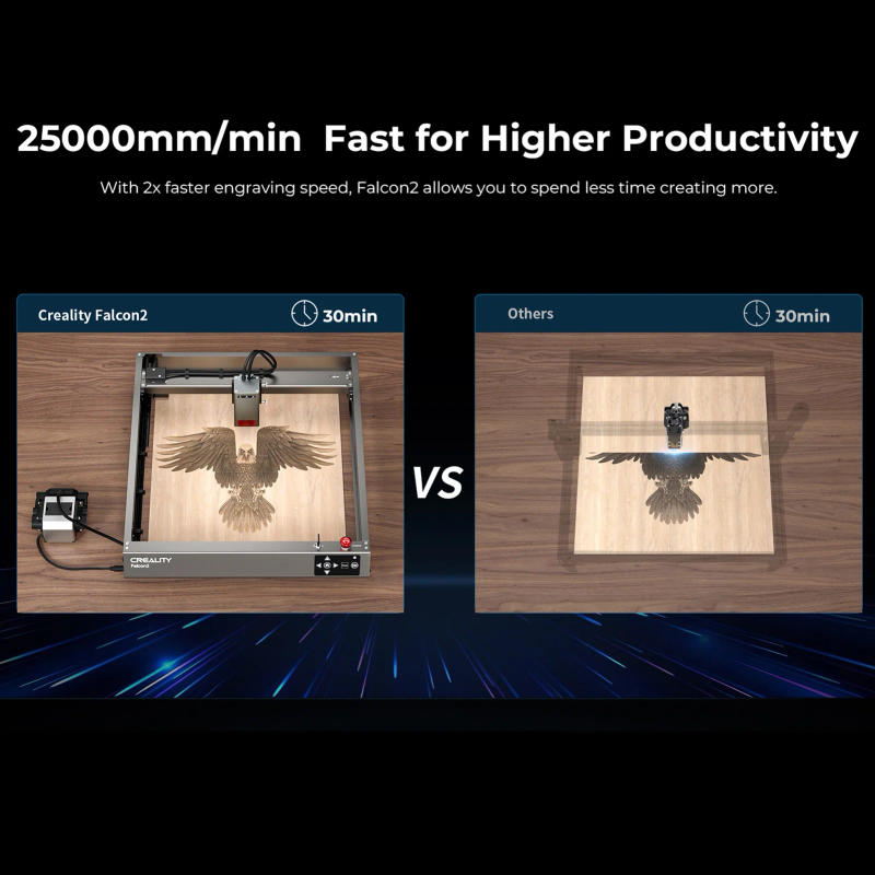 Description Picture 4 of itemCreality  Falcon Laser Engraver 10W/22W Laser Power with 400x415mm Engraving Area  Suitable for Cardboard Wood Bamboo Leather