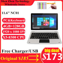 Big Sales 4GB+128GB 11.6'' Windows 10 Tablet PC NC01 With Pin Docking Keyboard 1920 x1080 IPS HDMI-Compatible Dual Cameras
