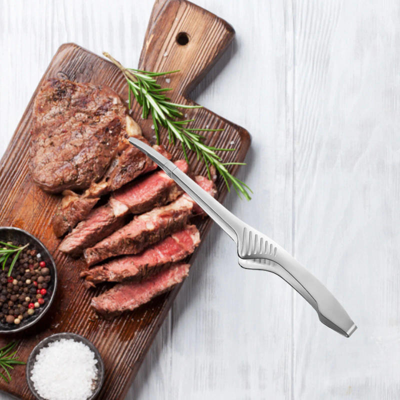 Description Picture 3 of itemStainless Steel Serving Tongs 304 Stainless Steel Steak Tong Reusable Baking BBQ Buffet Steak Clip Kitchen Tongs For Cheese