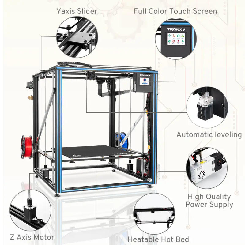 Description Picture 4 of item2023 New Upgraded Tronxy 3D Printer Big Size 500*500*600mm X5SA-500-PRO X5SA-500-2E With TR Sensor Lattice Glass High Quality