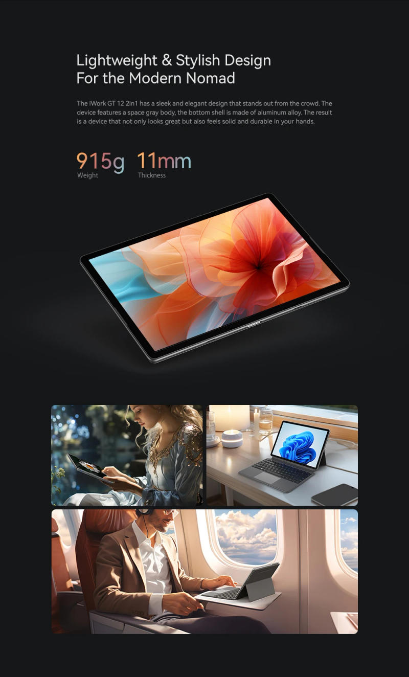 Description Picture 5 of itemAlldocube iWork GT12 12.6inch 2160×1440 Windows 11 WiFi6 16GB LPDDR5 512GB  IPS WIN11 PC iWork GT12