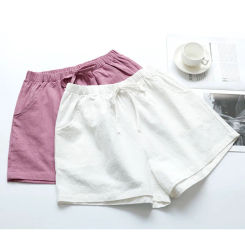 Summer Workout Shorts Women Cotton Linen High Wasit Women's Sports Shorts Loose Fashion Home Clothes Oversize Biker Shorts