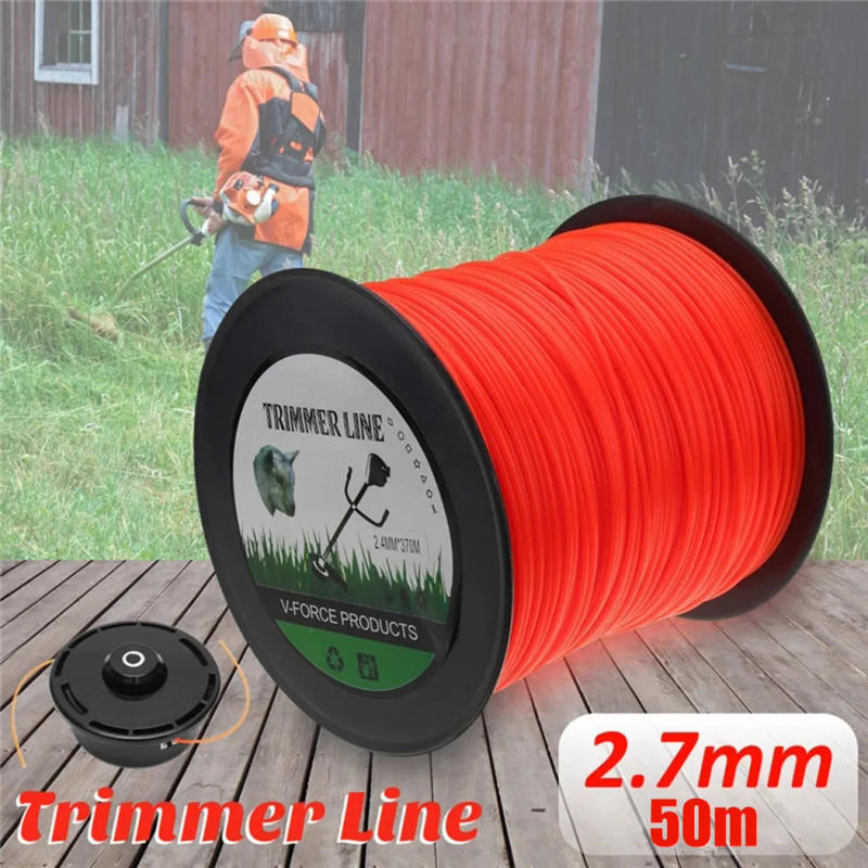 Description Picture 2 of itemElectric Lawn Mower Trimmer Line 50m*2.7mm Durable Nylon Garden Grass Brush Cutter Spiral Rope Lawn Mower Head Tool Accessory