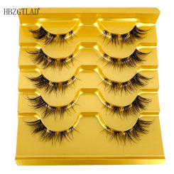 5pairs Mink Eyelashes Invisible Band Lash Extension Natural False Eyelashes Cross Cluster Fairy 3D Faux Big Eye Long Fake Lashes