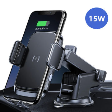 Qi Fast Car Wireless Charger 15W For iPhone 11 Samsung S20 S10 S9 + Induction Car Mount Wireless Charging with Car Phone Holder