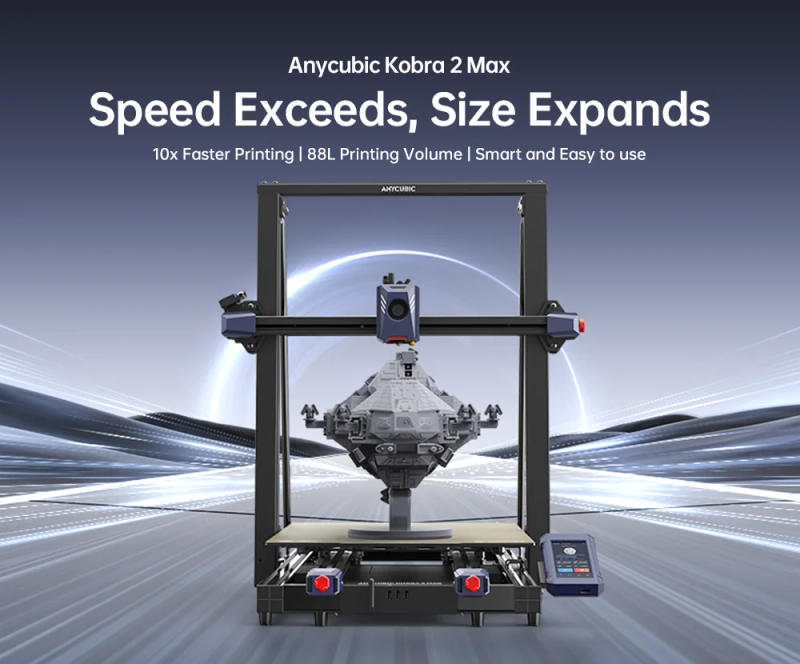 Description Picture 2 of itemANYCUBIC Kobra 2 MAX FDM 3D Printer 500mm/s Maximum Print Speed Large Build Size with 500*420*420mm