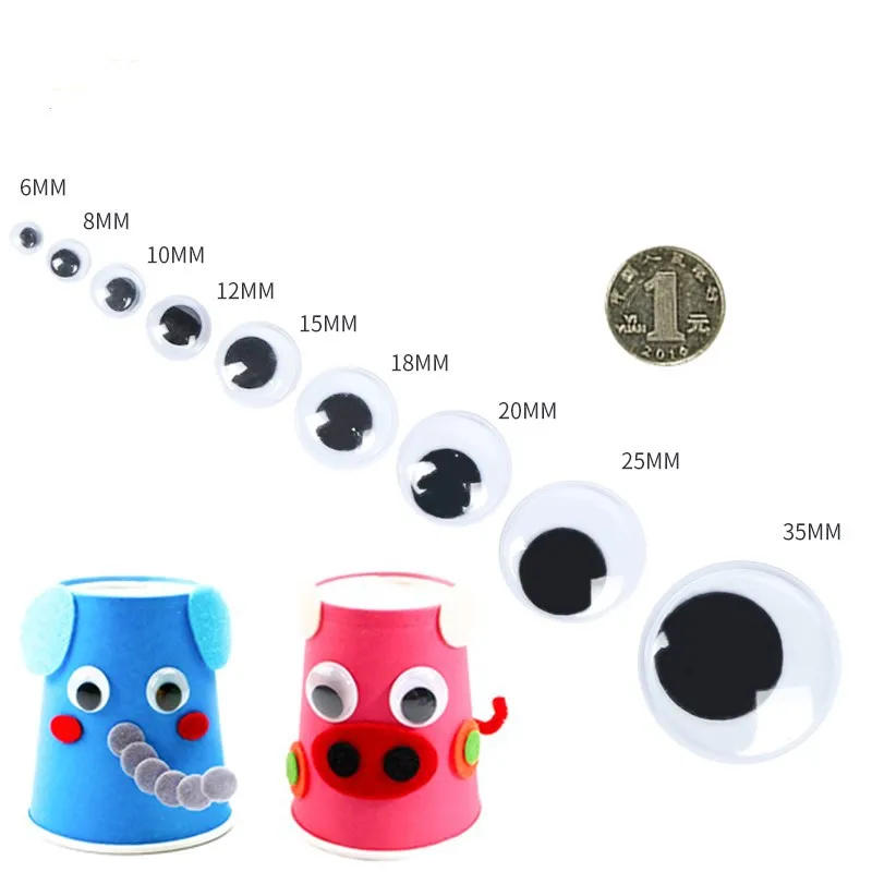 Description Picture 3 of item200Pcs Self Adhesive Mixed Googly Wiggly Eyes 6/8/10/12/15mm for Eggs Toys Dolls DIY Accessory for Scrapbook Kids Gift Sticker