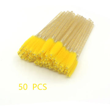 50 Shiny Disposable Eyelash Applicators Eyelash Brush Mascara Applicator Eyebrow Brush Comb Wand Wire Brush Makeup Brush