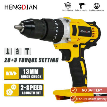 20V Electric Drill 13mm Chuck Cordless Impact Drill Electric Screwdriver Li-ion Battery Power Tools