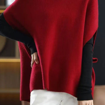 Women Batwing Sleeve Loose All-match Knitted Sweater Female Jumper Women Sweater Vest Ladies V-Neck Pullover Tops Waistcoat