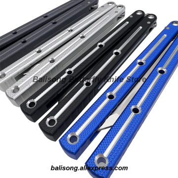 Baliplus Kraken Clone V3 Live Balisong Butterfly Knife Channel Aluminum Handle Bushings System Free-swinging EDC Jilt Knife