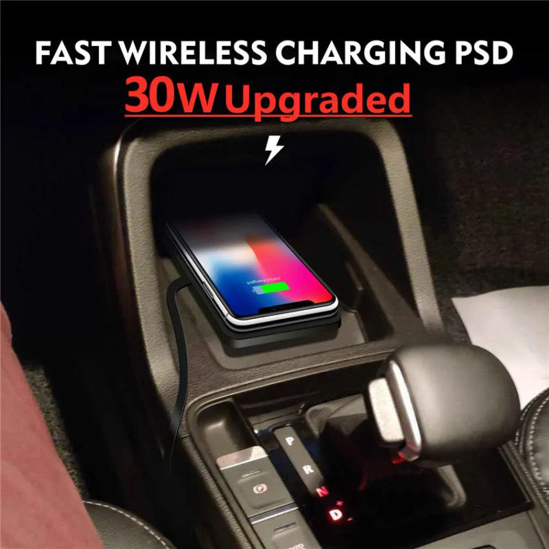 Description Picture 4 of item30W Wireless Car Charger Silicone Anti-skid Pad Cradle Dock for iPhone 14 13 X Fast Car Wireless Charging Stand Car Modification