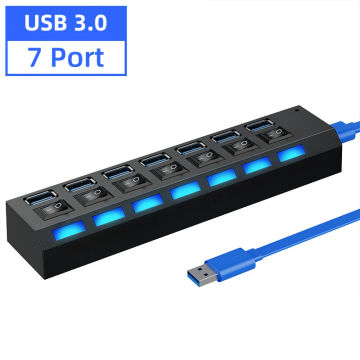 USB 3 0 HUB Multi USB Splitter 3.0 Hab Power Adapter Multiple Expander 2.0 4/7 Port Computer Accessories For PC Laptop