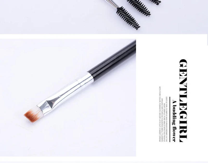 Description Picture 6 of item2 In 1 Eyebrow Brush Dual Ended Angled Brush Lash Eyebrow Brush Set Double-headed Nylon Handle Beauty Make Up Brushes Tools 3pcs