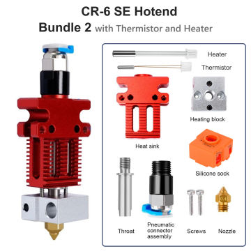 CR6 SE All Metal Hotend Kits Assembled Heat Block Break Heater Thermistor for Creality 3D CR-6 SE/ Max/ CR5 Pro 3D Printer Parts