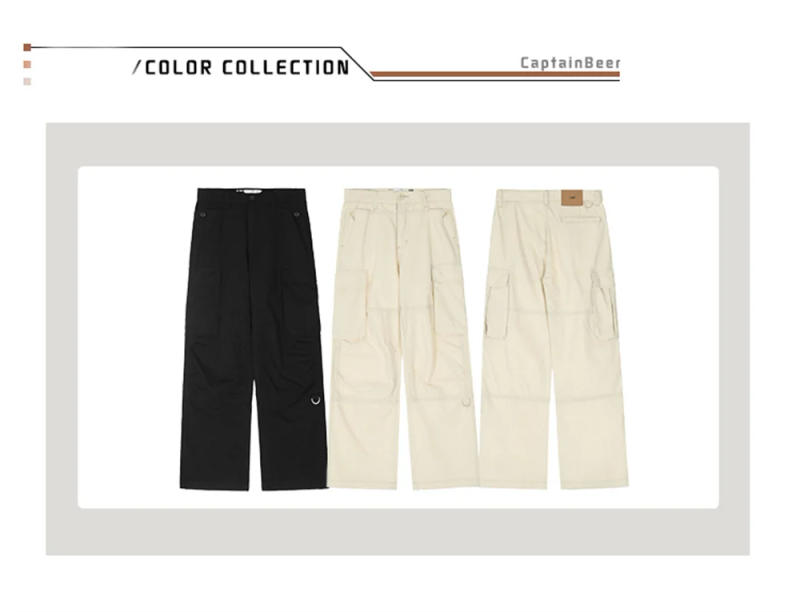 Description Picture 5 of itemBaggy Cargo Pants Bright White Jogger Big Pocket Streetwear Straight Leg Designer Korean Fashion Street Casual Y2k Wide Trousers