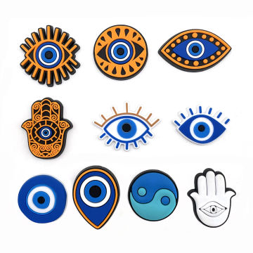 10pcs/set Jibz Evil Eye Shoe Charms Decoration  Designed For Croc charms Sandals Garden Shoe Accessories For Kids  Gifts