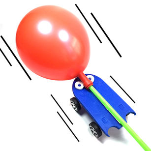 DIY Balloon Powered Car Vehicle Science Experiment Educational Students Toy