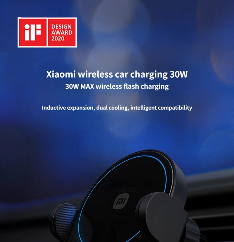 Description Picture 2 of itemOriginal Xiaomi 30W Max Wireless Car Charger Wireless Fast Flash Charging Support Power-Off and Inductive Expansion Phone Holder