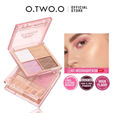 O.TWO.O Highlighter Makeup Palette Waterproof Long Lasting Brilliant Lighten Skin Shimmer Contour Makeup Highlight for Face Body