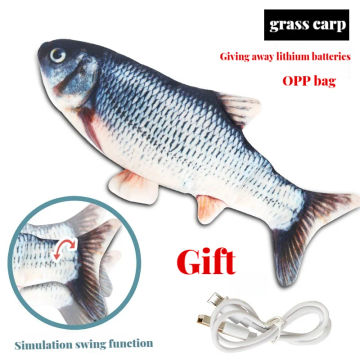 Electric Cat Toy Fish Pet Cat Toys Simulation Fish Swing Kitten Dance Fish Toy Funny Cats Chewing Playing Supplies USB Charging