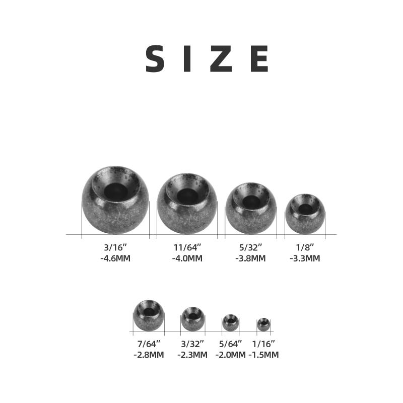 Description Picture 4 of itemSF 25PCS Cyclops Tungsten Bead Head Eyes for Fly Tying Nymph Head Ball Beads Nickel