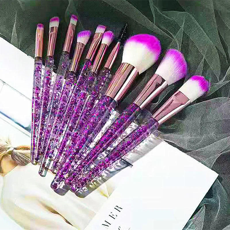 Description Picture 5 of item10PCS Glitter Shinng Crystal Makeup Brushes Set Cosmetic Beauty Powder Brush Concealer Eye Shadow Complete Makeup Kit Tool Women