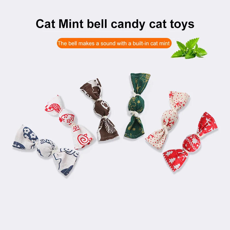 Description Picture 3 of itemCat Toys Mint Candy Pet Accessories Cat Toys Swipe The Rolling Christmas Bell Candy Toy Kitten Pet Supplies Japanese Style