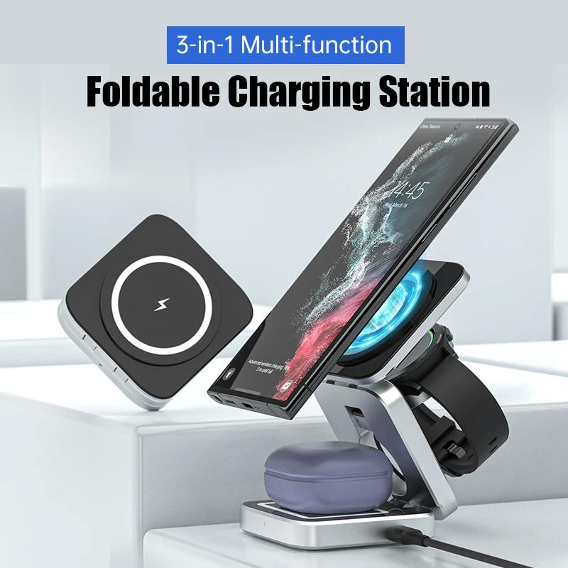 Description Picture 5 of itemFoldable 3 in 1 Wireless Charger Stand for Samsung Galaxy S23 Magnetic Fast Charging Dock Station for Watch5 Holder Buds2 Pro