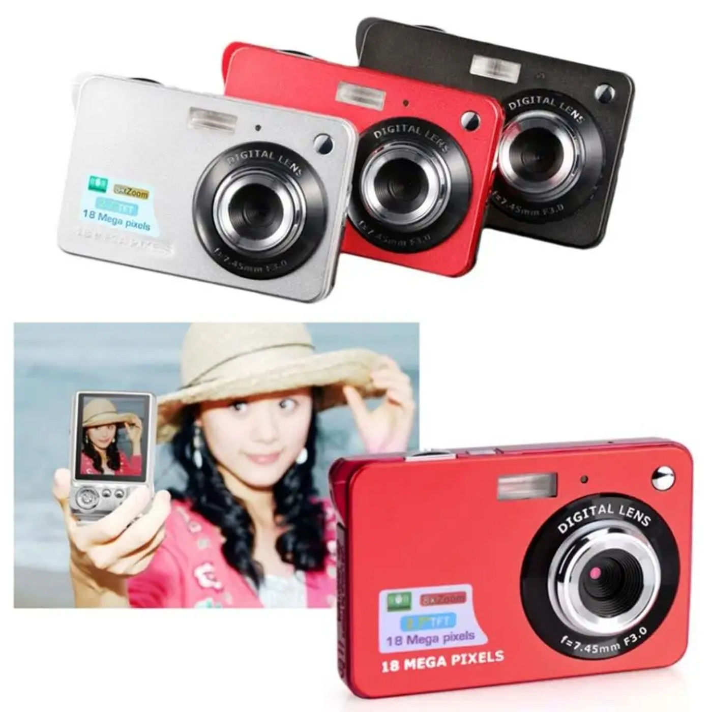 Description Picture 5 of item2021 HOT 2.7 Inch TFT LCD Display 18MP 720P 8x Zoom HD Digital Camera Anti-Shake Camcorder Video CMOS Micro Camera Children Gift