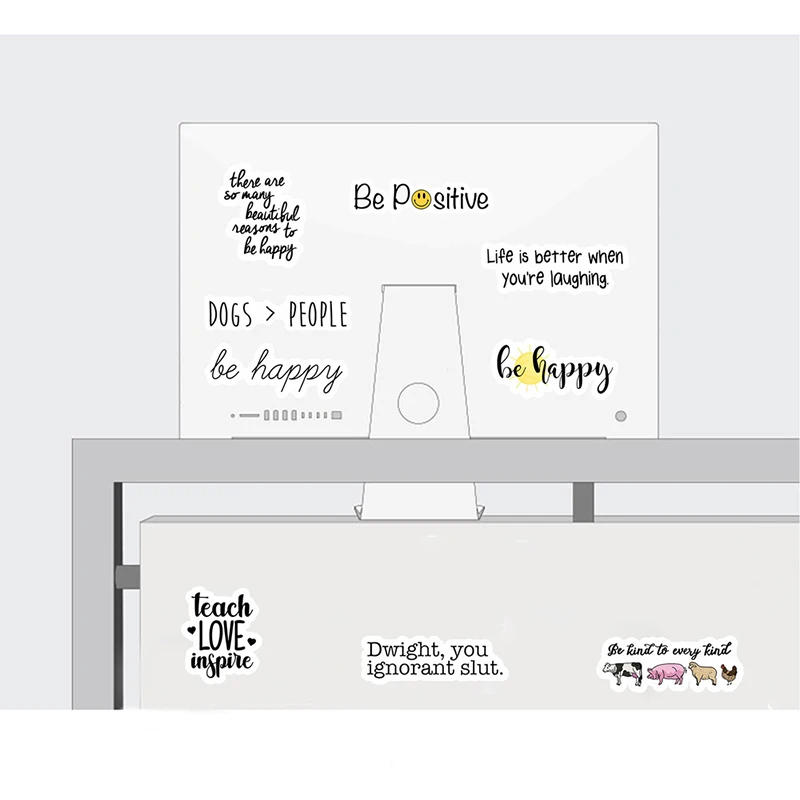 Description Picture 3 of item50pcs English Letters Inspirational Quotes Sticker For Laptop Computer Skateboard Decals Helmet Waterproof Notebook Stickers