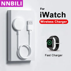 NEW For iPhone Magnetic Wireless Charger For iWatch 8 7 6 SE Portable Fast Charging Watch Series 5 4 3 2 1 USB Cord Cable No Box