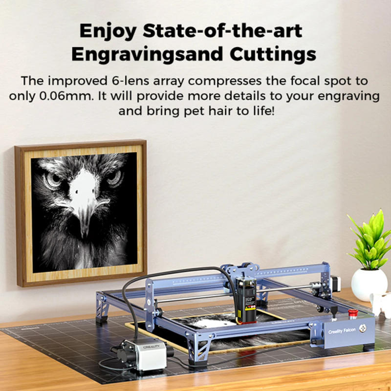 Description Picture 5 of itemCreality Falcon Pro 10W Laser Engraver High Speed Compresed Spot 0.06mm High Precision DIY Engraving and Cutting Machine