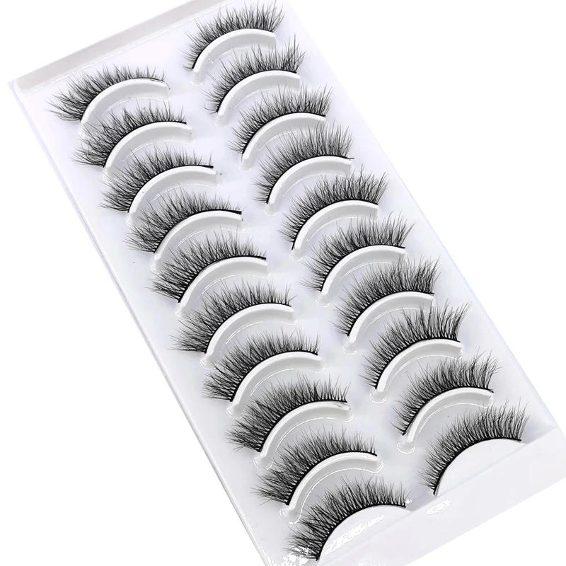 Description Picture 3 of itemNew 10 Pairs 3D Faux Mink Lashes Fluffy Soft Wispy Natural long False Eyelashes Curly lashes wholesale Reusable eye lashes