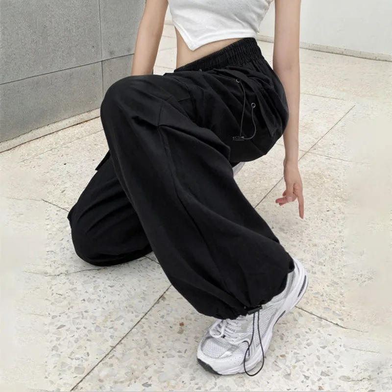Description Picture 6 of itemY2k Women Streetwear Wide Leg Cargo Pants Casual Baggy Pant Straight With Big Pockets Jogging Trousers Vintage Female Sweatpants