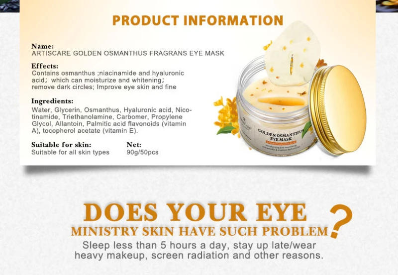 Description Picture 4 of itemFirming Moisturizing Dark Circles Reducer Anti Wrinkle Refreshing Lighten Eye Bags Hydrating Eye Firming Eye Mask