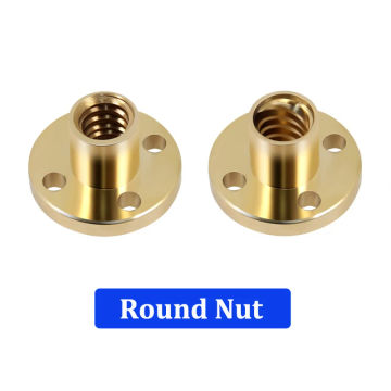 2pcs 3D Printer T8 Lead Screw Nuts Brass H Flange Nut Pitch 2mm Lead 2mm 8mm DIY T8 Nut Screw Trapezoidal CNC 3D Printer Parts