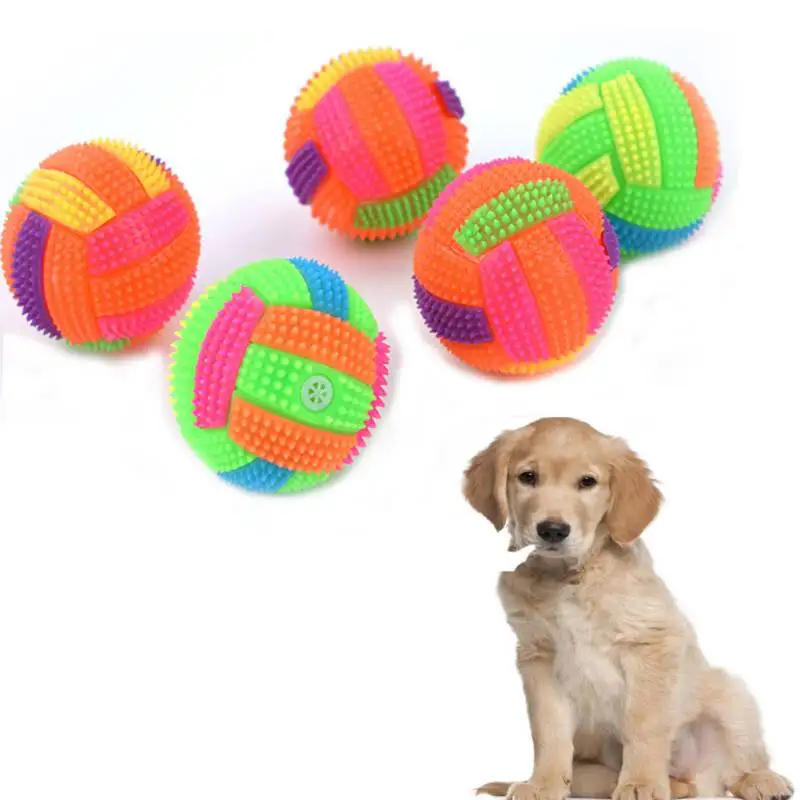 Description Picture 2 of itemPet Dogs Flashing Football Shape Led Light Sound Bouncy Ball Funny Kids Toy Interactive Dog Cat Chew Toys for Small Large Dogs